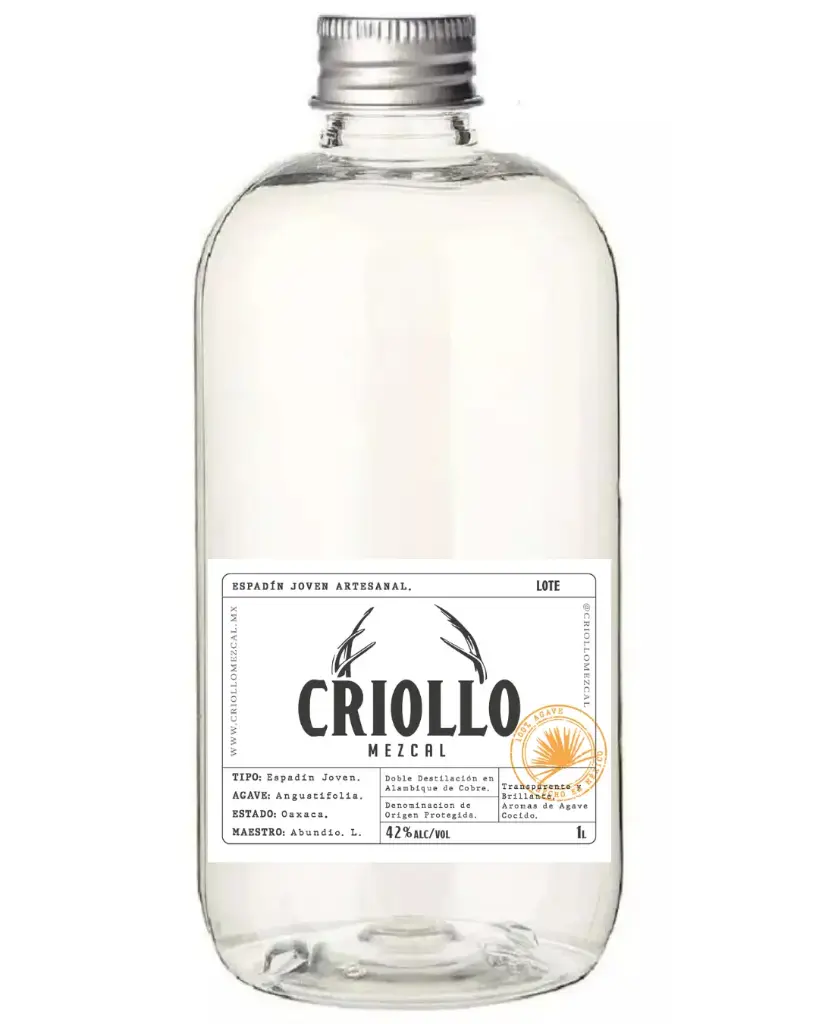 Criollo Mezcal - Espadín Joven 42% de 1 Litro 